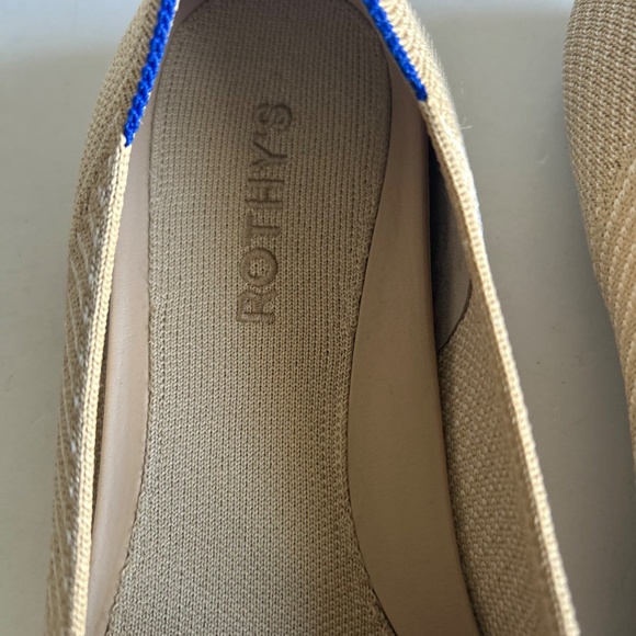 Rothy’s Cream White Textile Almond Toe Rubber Outsole Flats size 11 - Picture 8 of 15